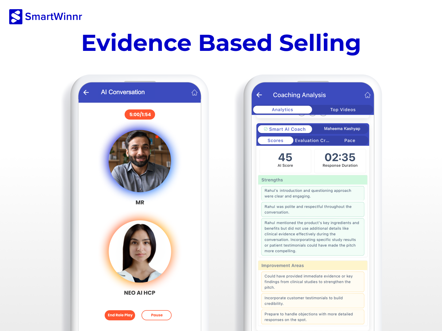 Evidence Based Selling through SmartWinnr AI Sales Coaching